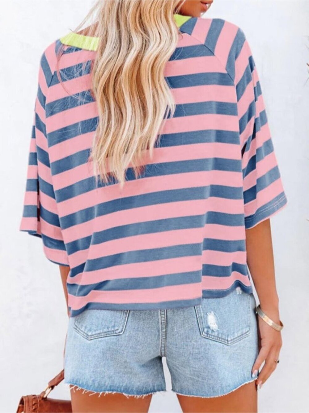 Striped Color Block Crewneck Tee - Picture 5 of 9